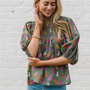 Michelle McDowell Leopard Love Vineyard Print Top